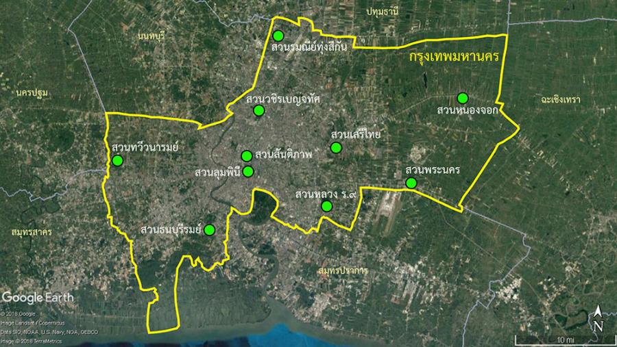 การประเมินคุณภาพอากาศในสวนสาธารณะในกรุงเทพมหานครด้วยไลเคน